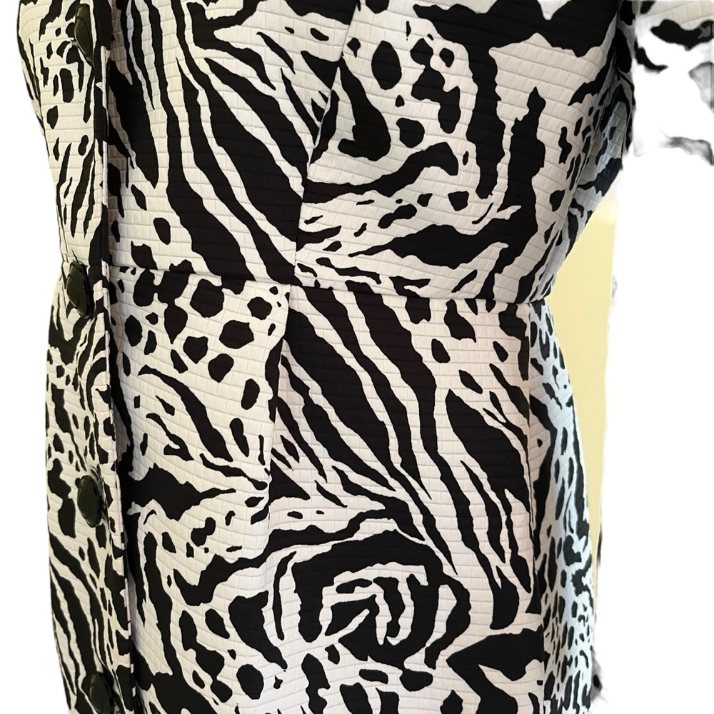 Andre Oliver Vintage Black And White Animal Print Coat 4 - Picture 6 of 11